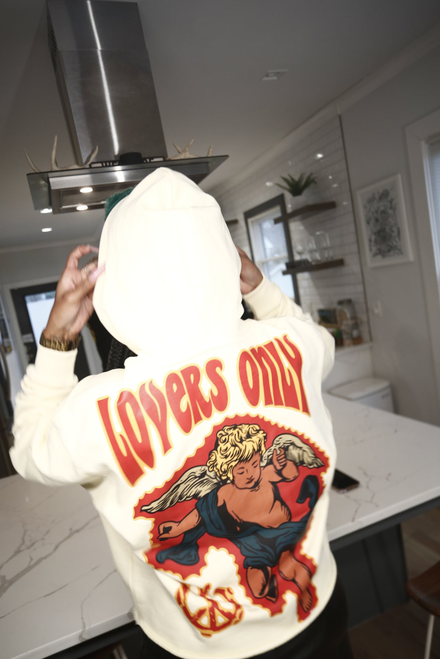 Cropped Lovers Only Angel Hoodie